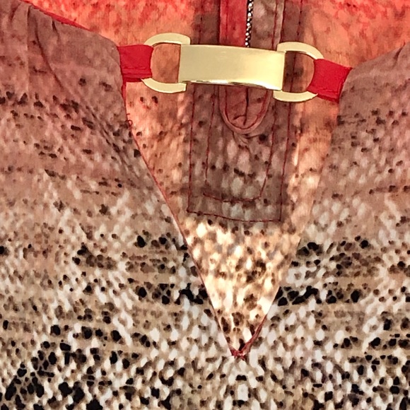 Dana Buchman Animal Print Sleeveless Dip Dye Top Size XL - Picture 5 of 5